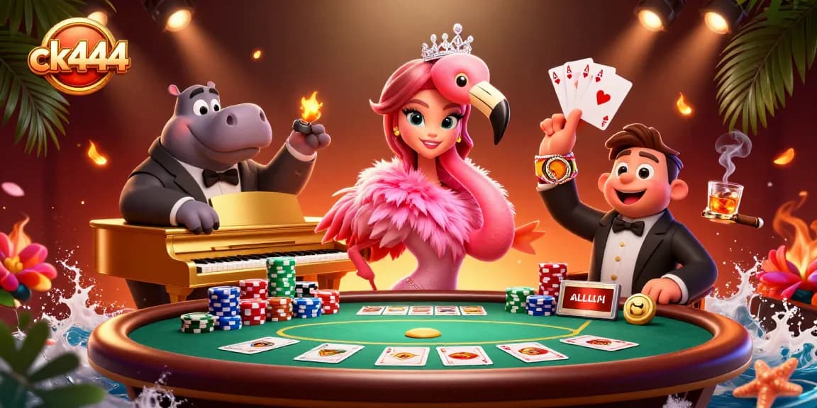 Spin the reels at ck444 casino with vibrant visuals and poker elements for an engaging online gaming experience.