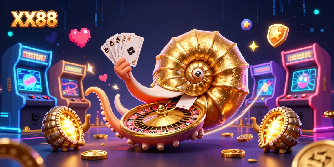 Experience thrills at XX88 with a giant nautilus ready to deal cards and spin the roulette!