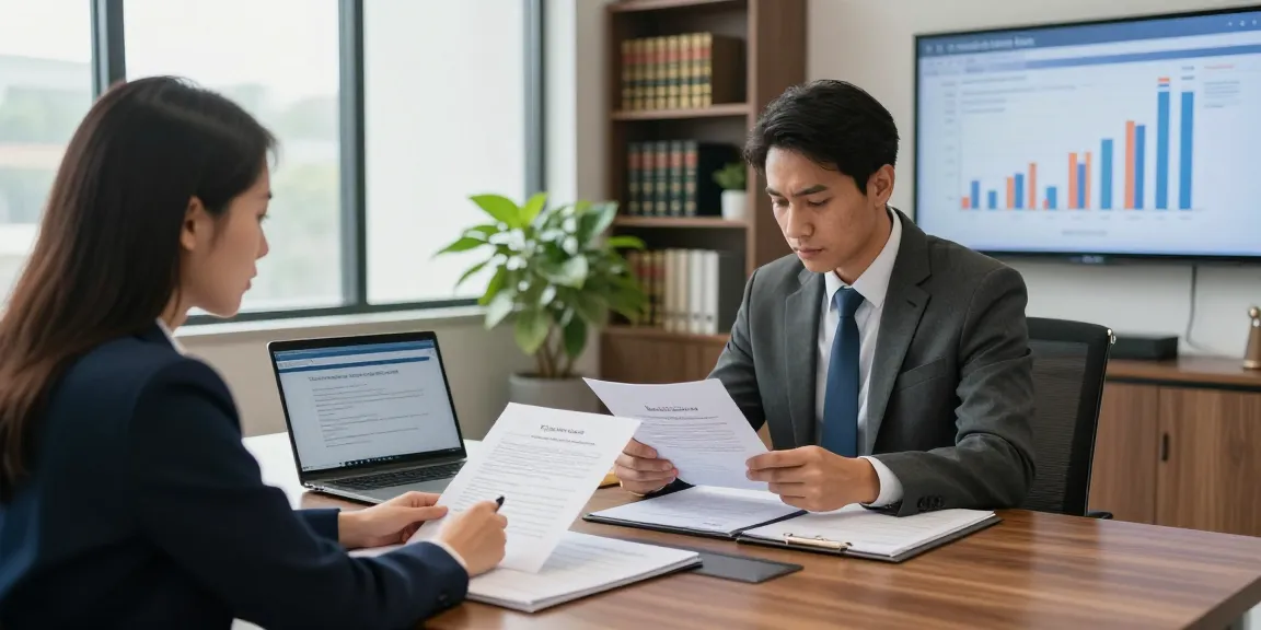 Client discussing merchant cash advance lawsuit with attorney in modern law office.
